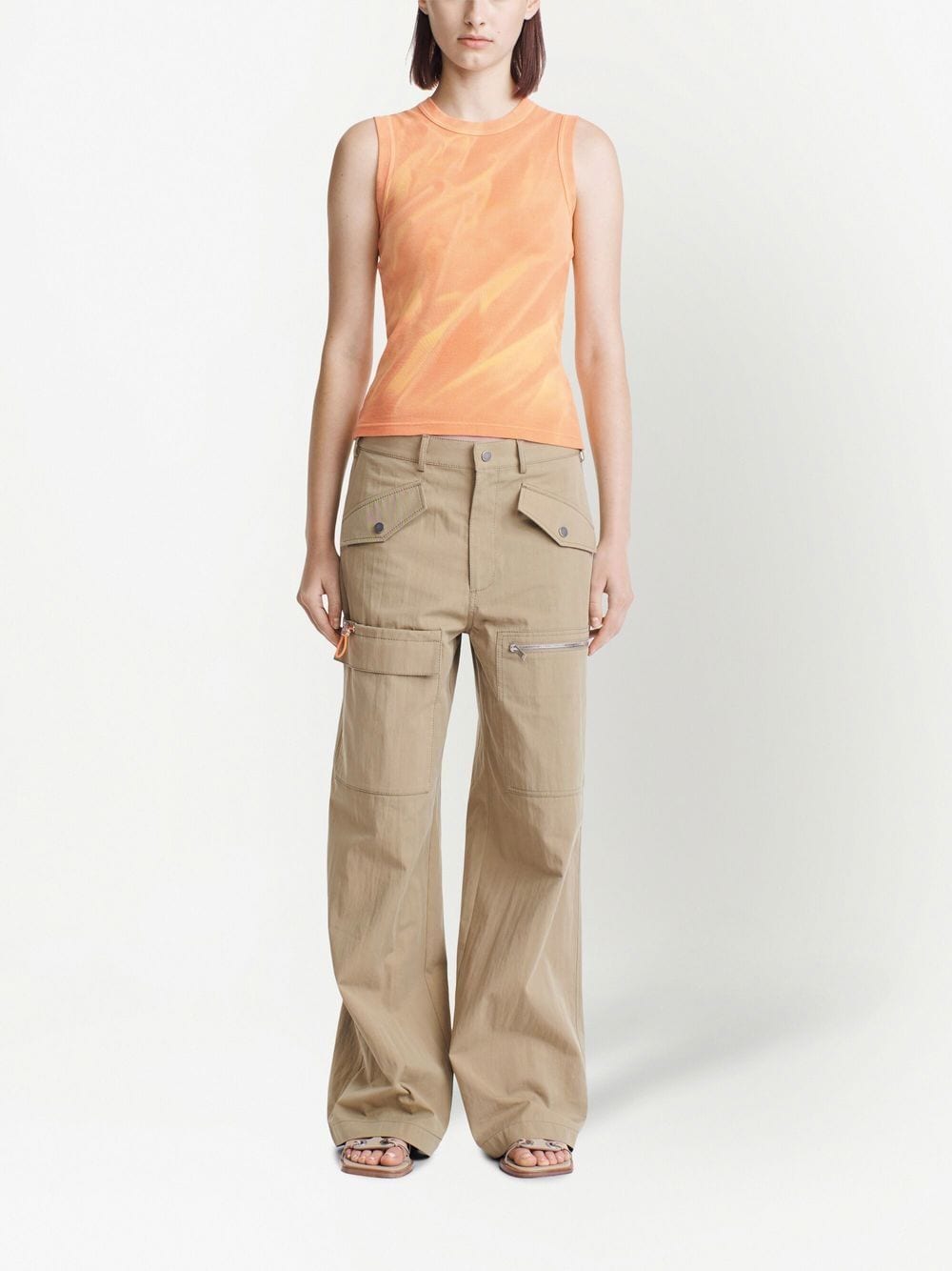 Shop Dion Lee Straight-leg Cargo Trousers In Neutrals