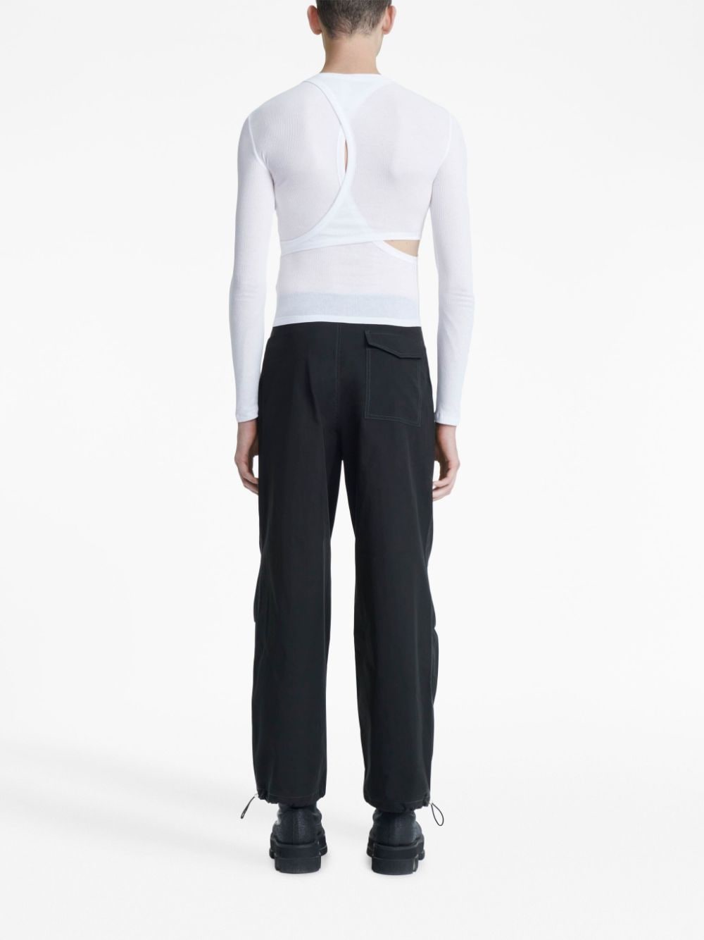 Shop Dion Lee Modular Layered Long-sleeve Top In White