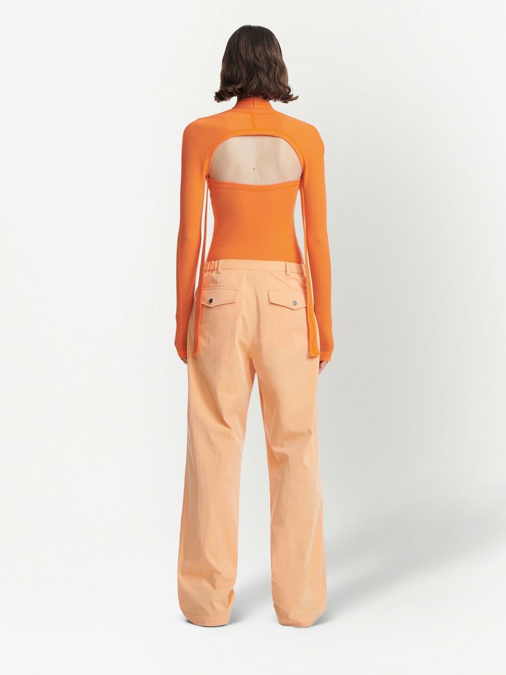 Shop Dion Lee Multi-pocket Slouched Trousers In Orange