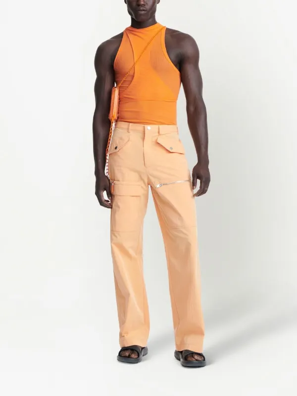 【関税込み】Dion Lee オレンジ Angled トラウザーズ Dion Lee multi-pocket Slouched Trousers | Orange | FARFETCH BH