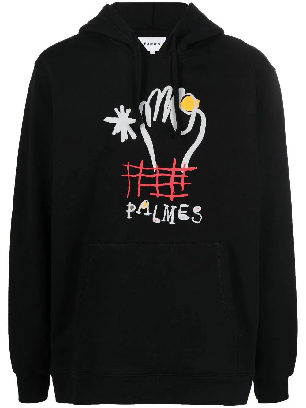 

Palmes logo-print long-sleeve hoodie - Black