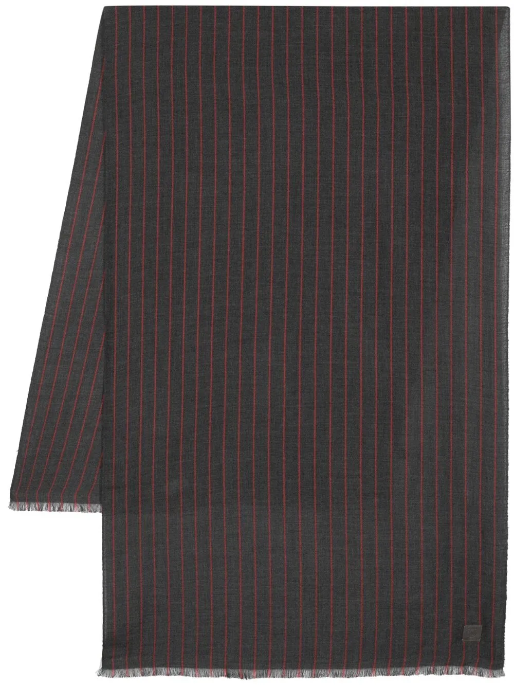 

Ferragamo pinstripe frayed-edge scarf - Grey