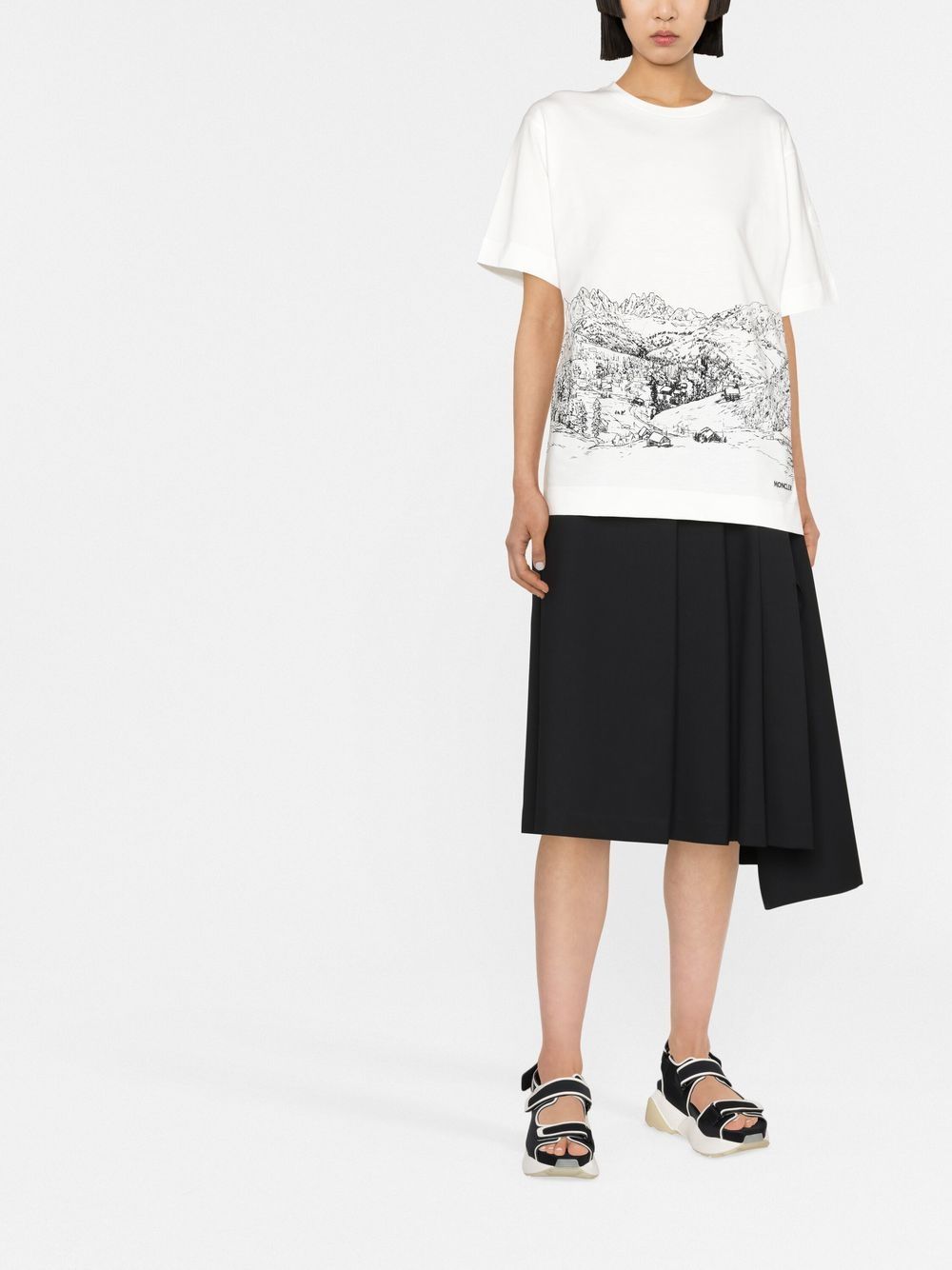 Moncler T-shirt met grafische print - Wit