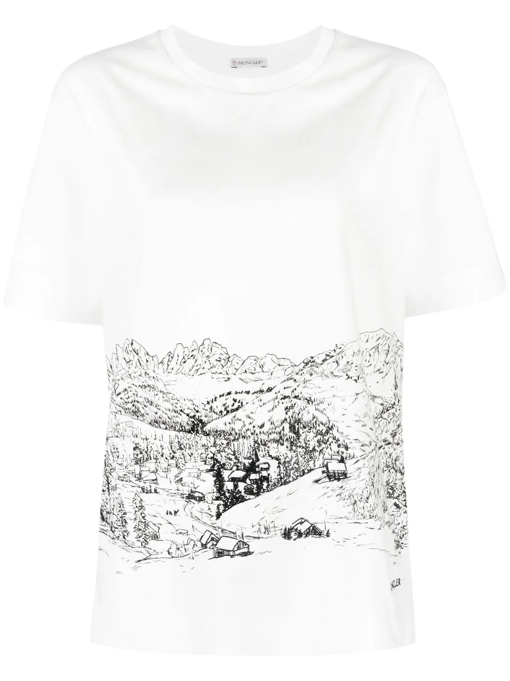 

Moncler graphic-print cotton T-shirt - White