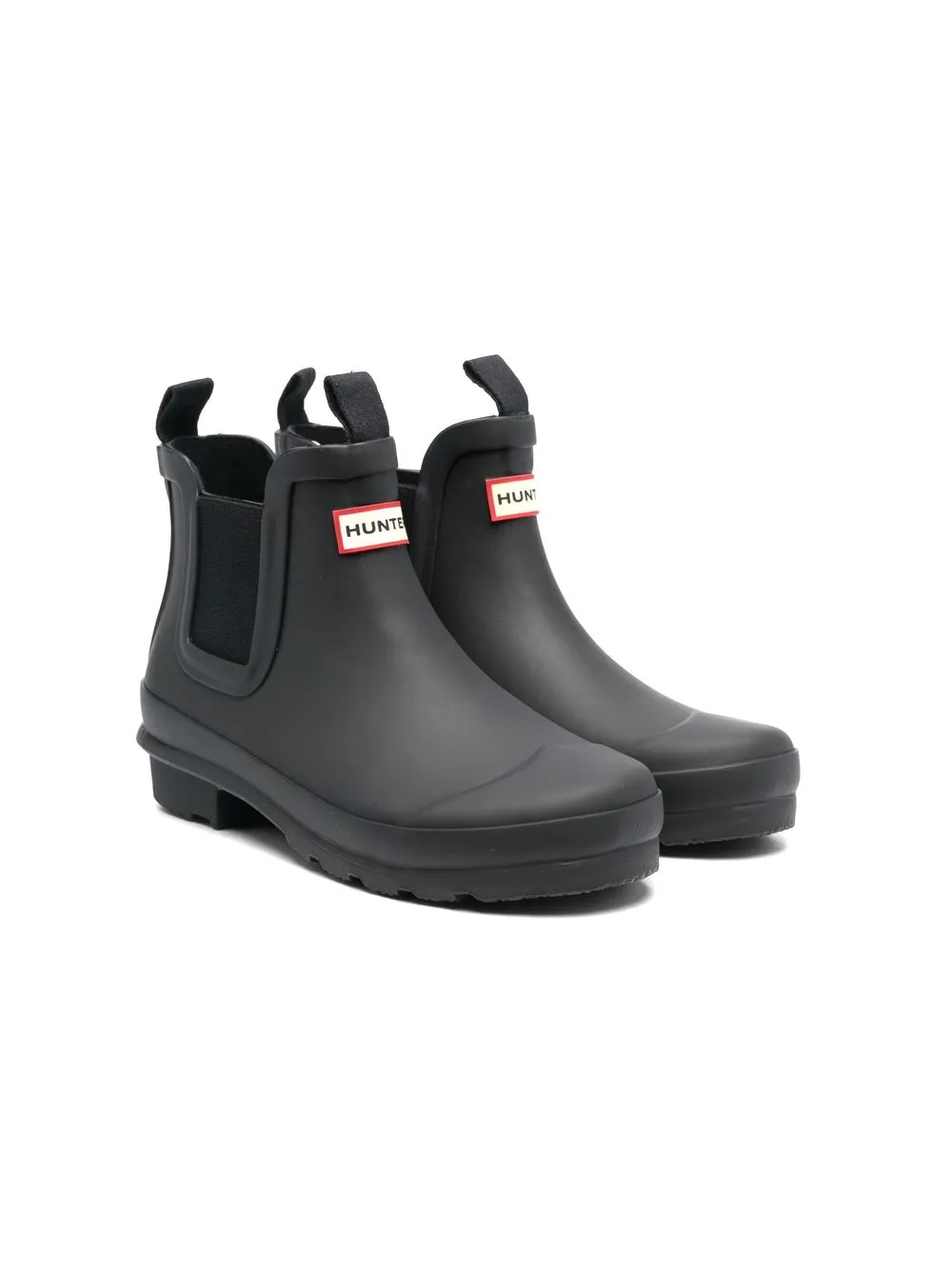 

Hunter Kids logo-patch chelsea boots - Black