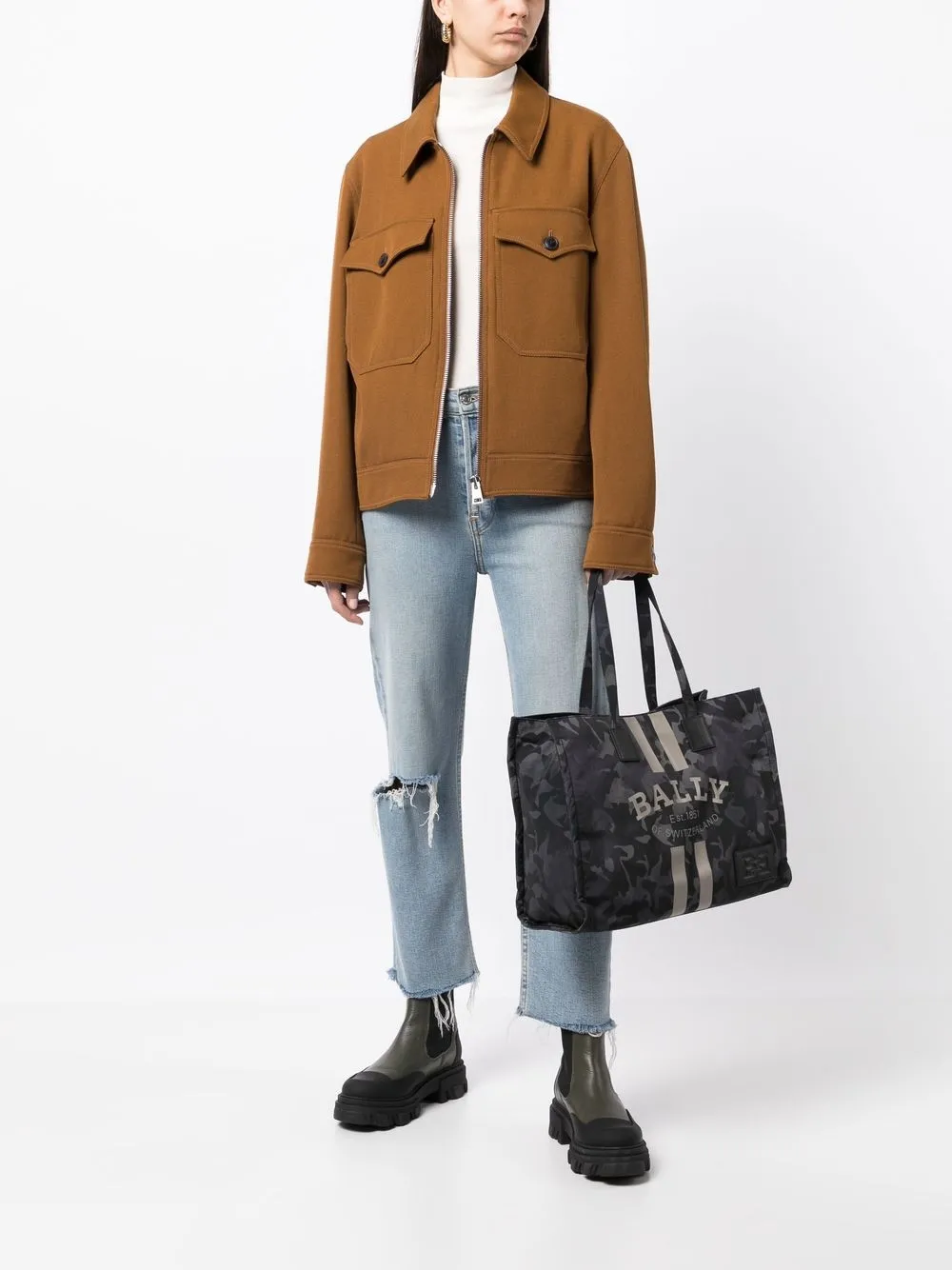 Bally Crystalia shopper met camouflageprint - Grijs