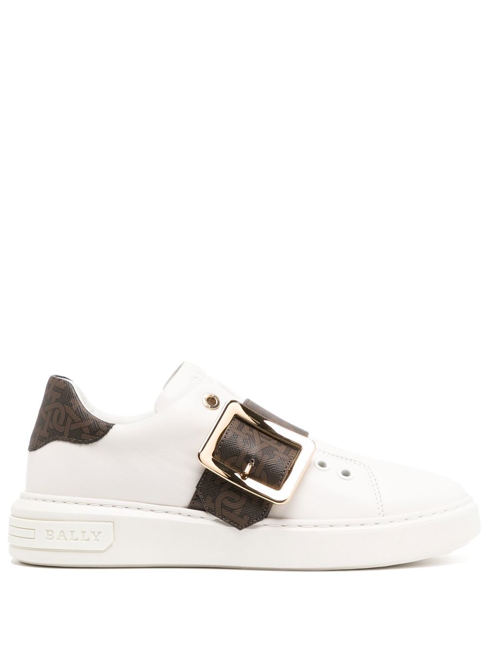 

Bally monogram-pattern buckled sneakers - White