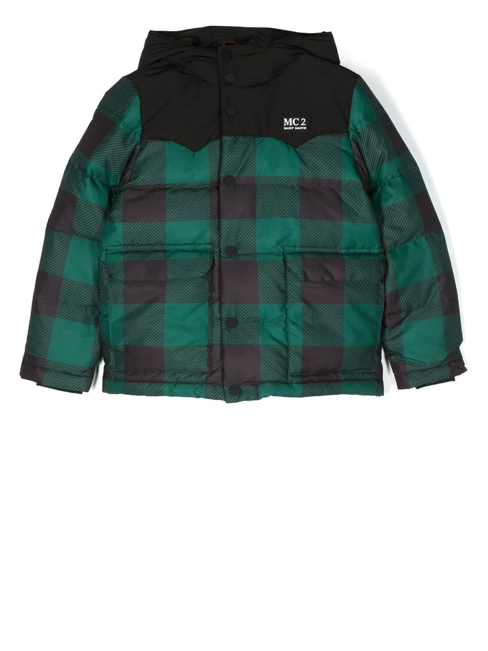 

MC2 Saint Barth Kids Baxter checked padded jacket - Green