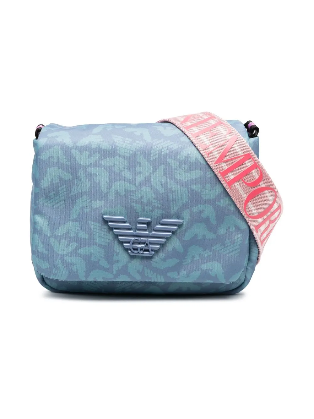 

Emporio Armani Kids bolsa de hombro con logo estampado - Azul