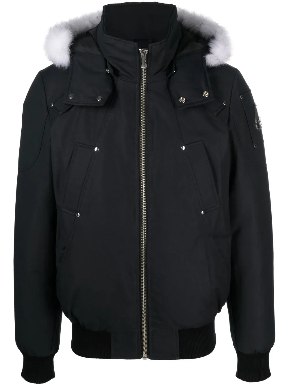 

Moose Knuckles shearling-trim hooded jacket - Blue