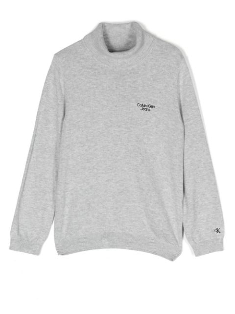 Calvin Klein Kids - embroidered-logo high-neck sweatshirt