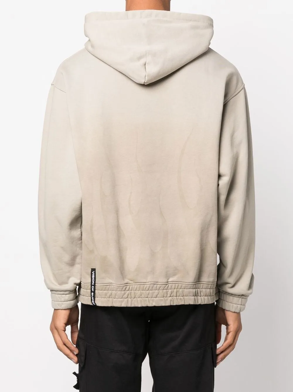 Vision Of Super London Fog Hoodie With Corrosive Flames In Nude