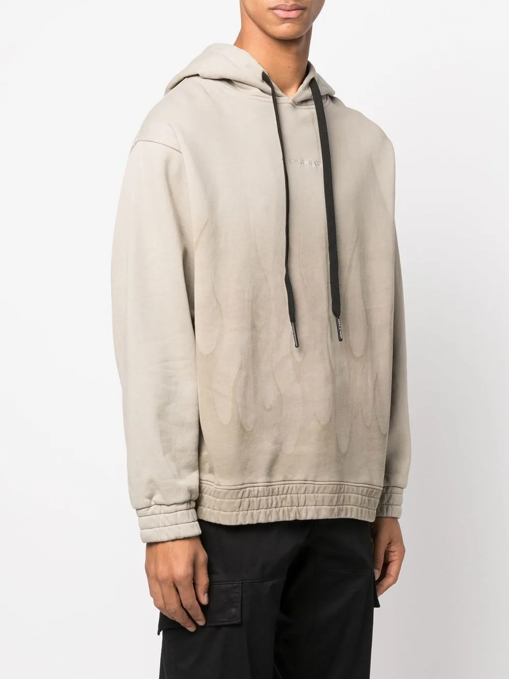 Vision Of Super London Fog Hoodie With Corrosive Flames In Nude