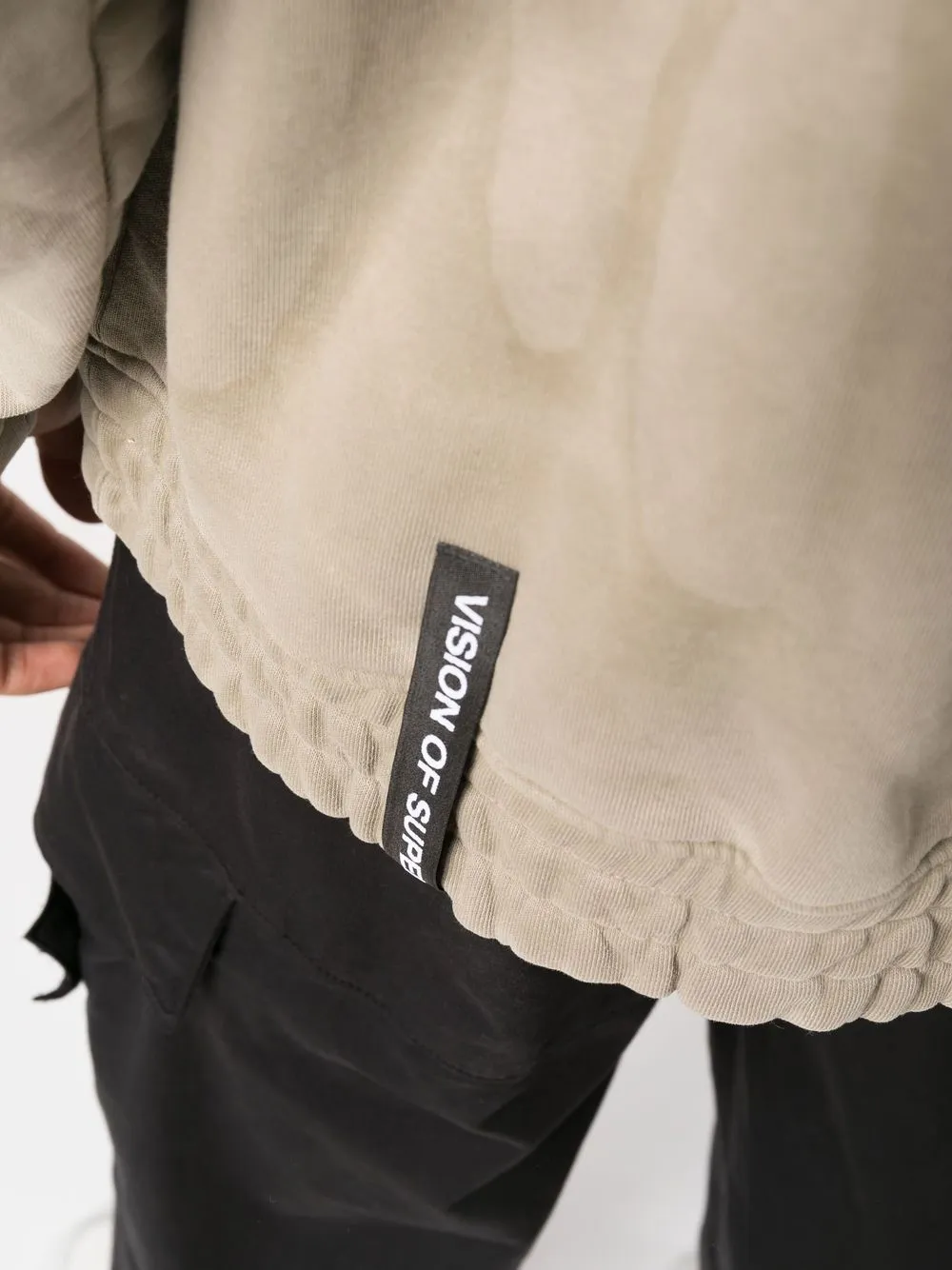 Vision Of Super London Fog Hoodie With Corrosive Flames In Nude