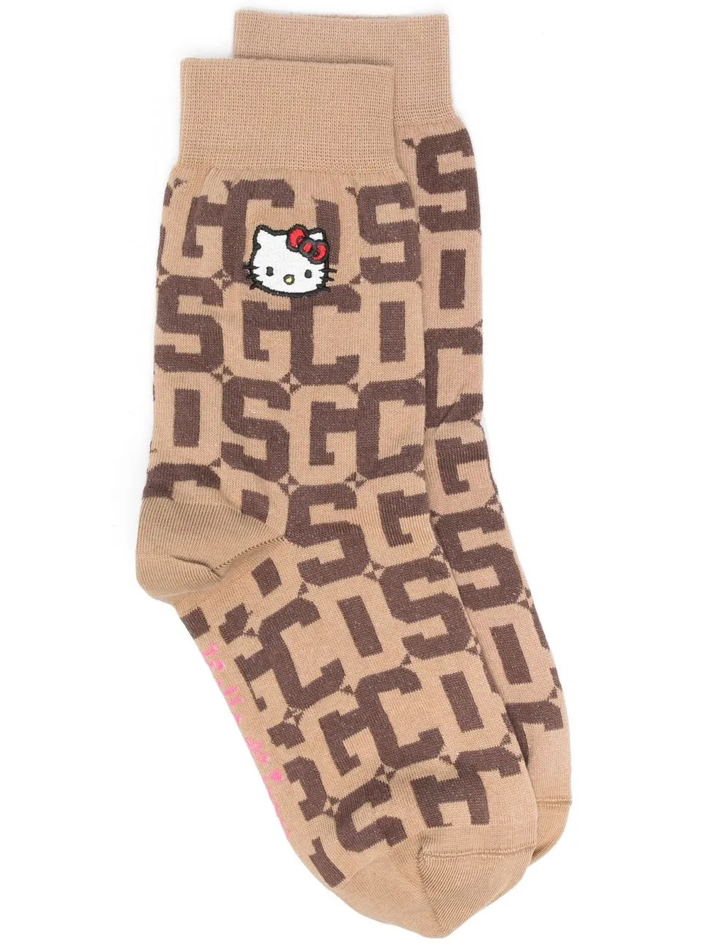 

Gcds x Hello Kitty monogram-pattern socks - Brown