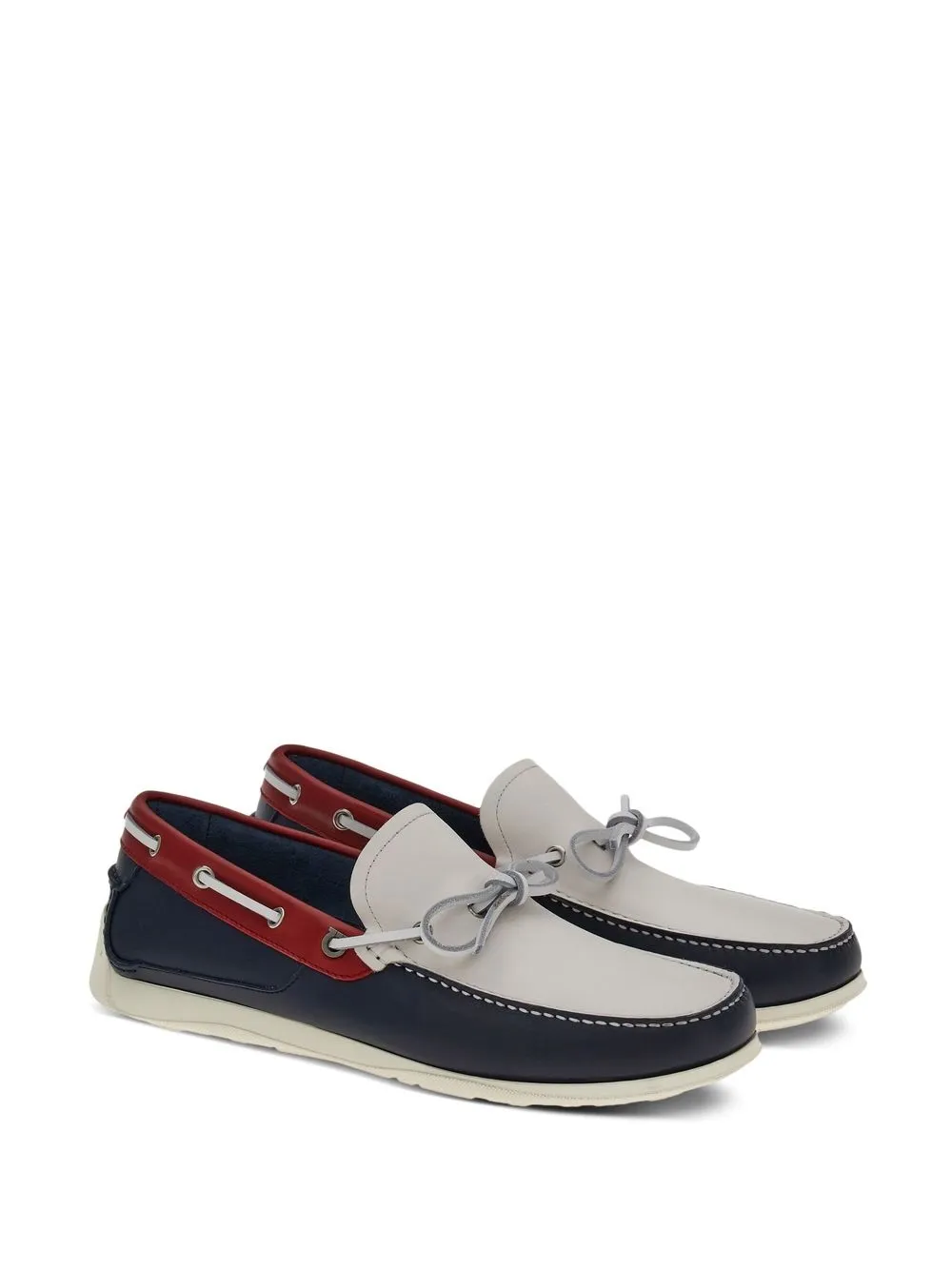 Ferragamo カラーブロック デッキシューズ - ブルー Ferragamo カラーブロック デッキシューズ - ブルー