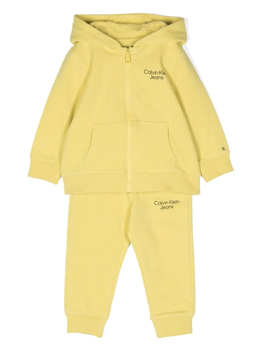 

Calvin Klein Kids traje deportivo con logo estampado - Amarillo