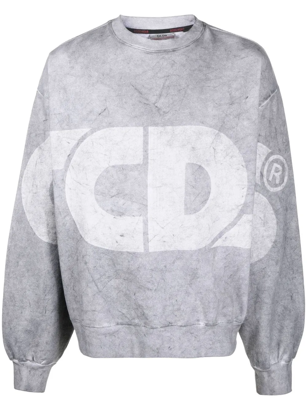 

Gcds distressed -effect logo print cotton sweatshirt - Grey