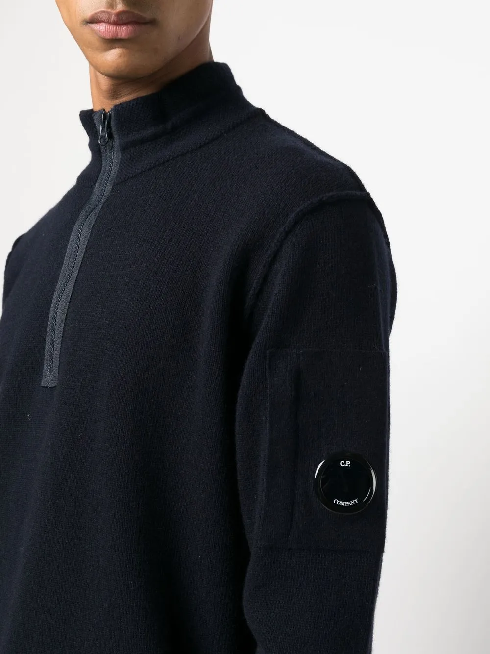 C.P. Company logo-patch half-zip Jumper 