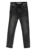 Zadig & Voltaire Kids logo-print stonewash skinny jeans - Black