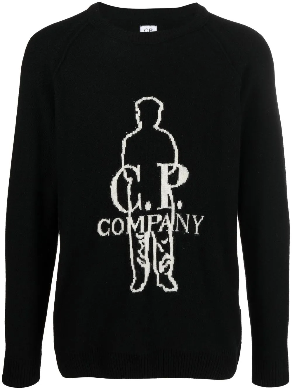 

C.P. Company suéter tejido en intarsia con cuello redondo - Negro