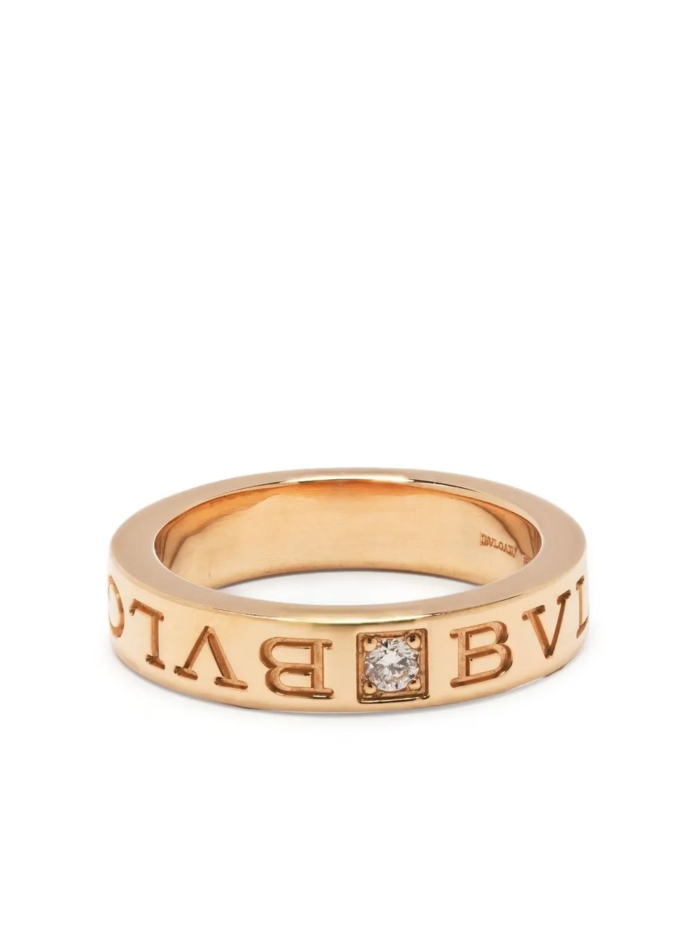 

Bvlgari Pre-Owned anillo con logo y diamante - Dorado