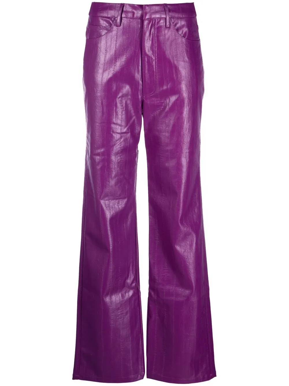 

ROTATE straight-leg waxed trousers - Purple