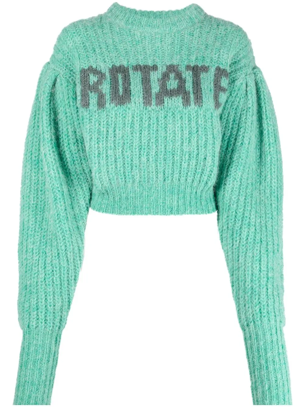 

ROTATE intarsia-knit logo cropped jumper - Green