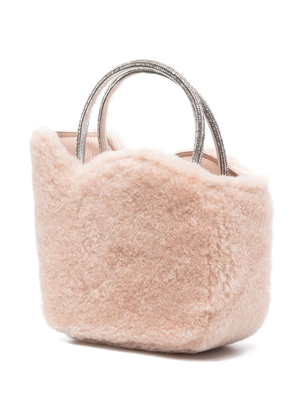 Shop Le Silla Micro Ivy Shearling Bag In Pink