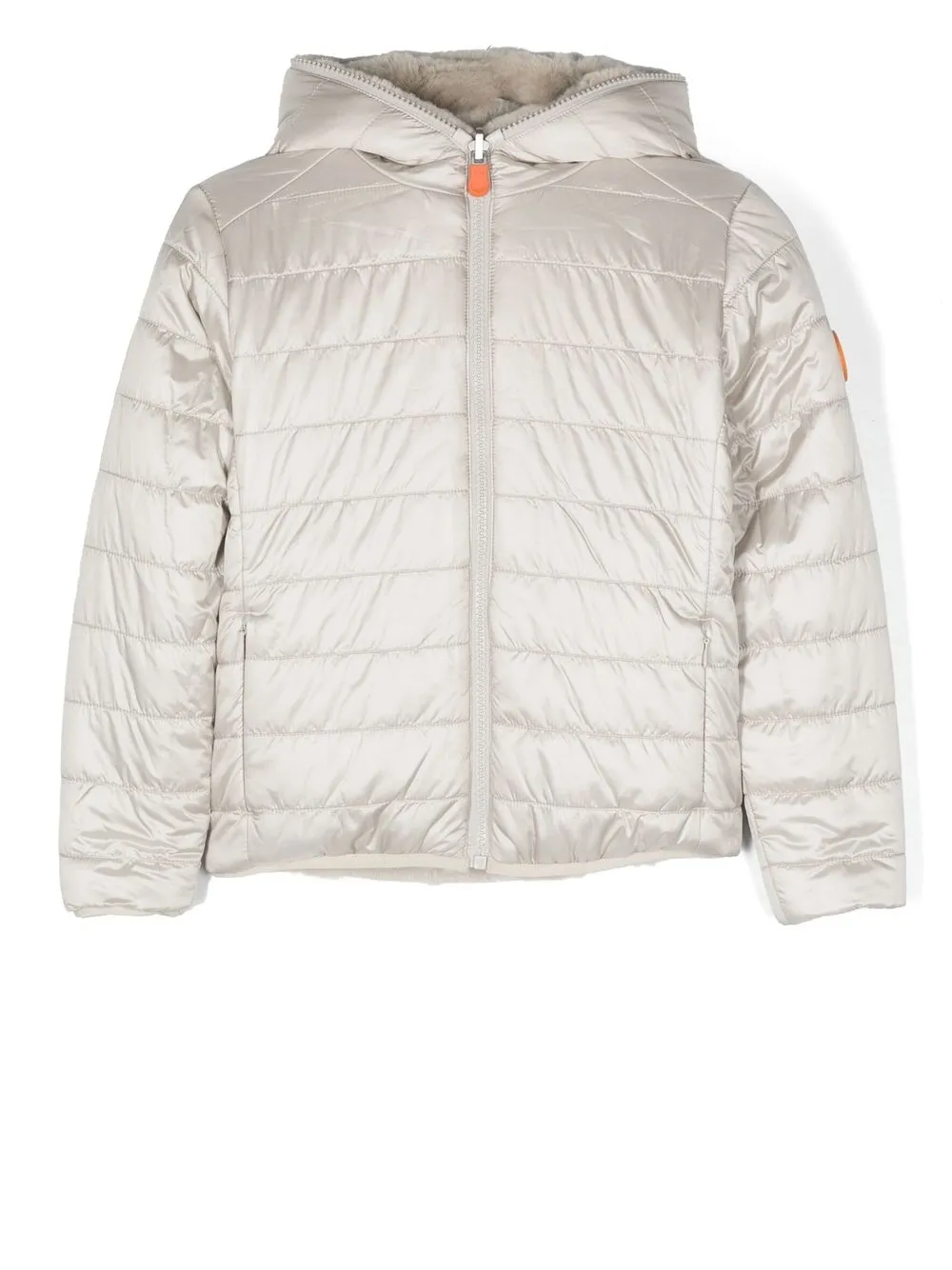  Save The Duck Kids Hooded Faux Fur Jacket - Neutrals 