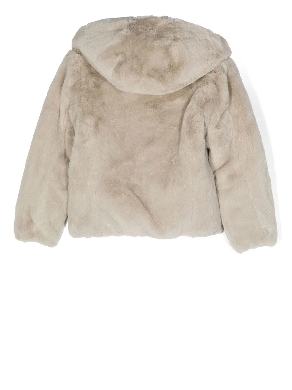  Save The Duck Kids Hooded Faux Fur Jacket - Neutrals 