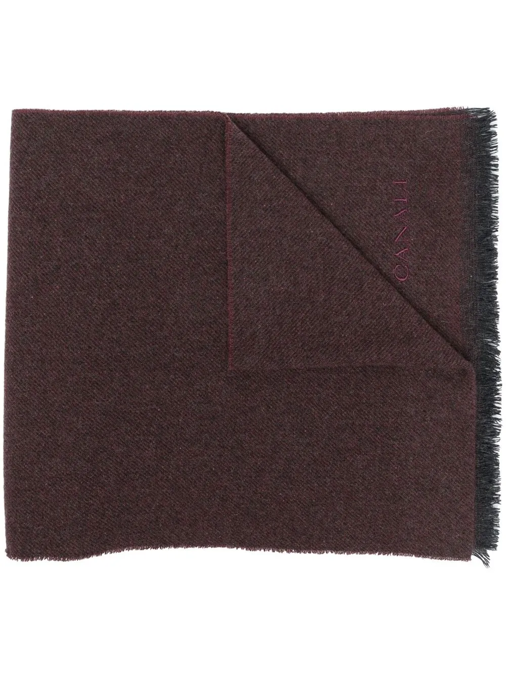 

Canali logo-embroidered cashmere scarf