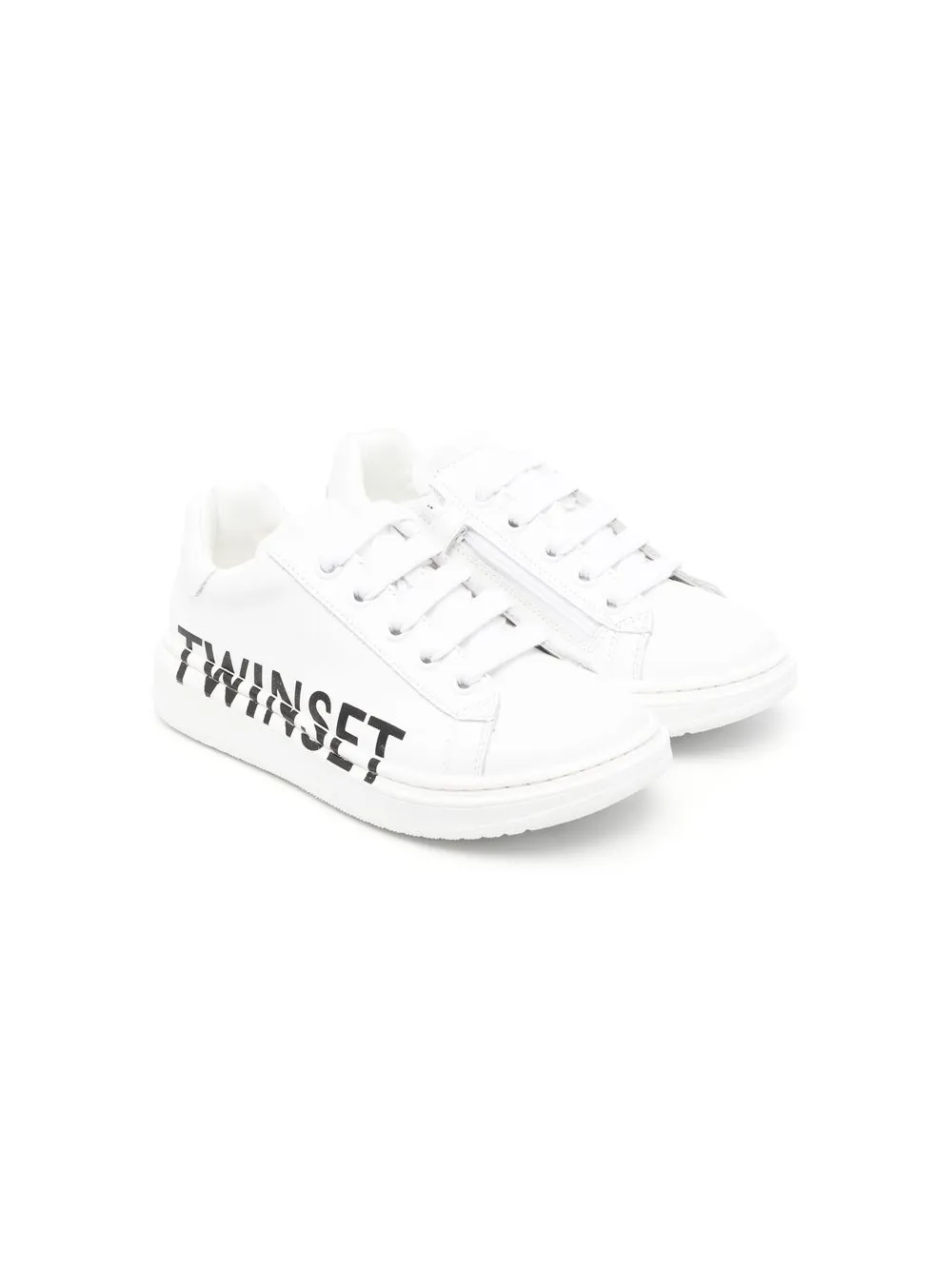

TWINSET Kids low-top leather sneakers - White