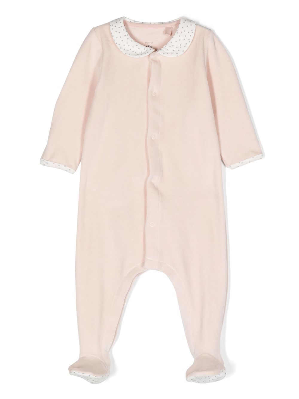 

Petit Bateau collared long-sleeved romper - Pink