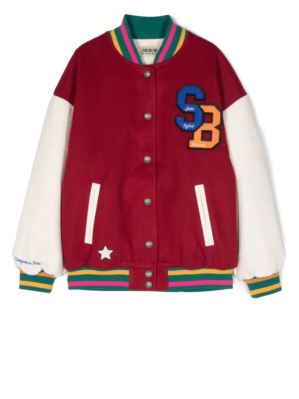 

Bonton logo-patch bomber jacket - Red