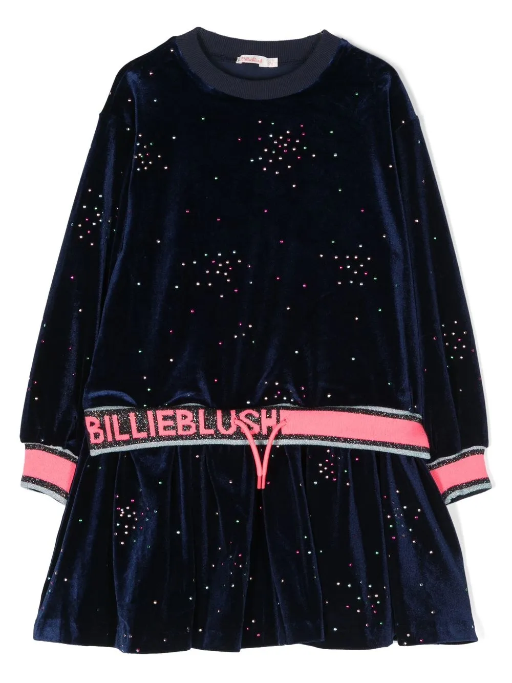 

Billieblush logo-tape long-sleeve dress - Blue