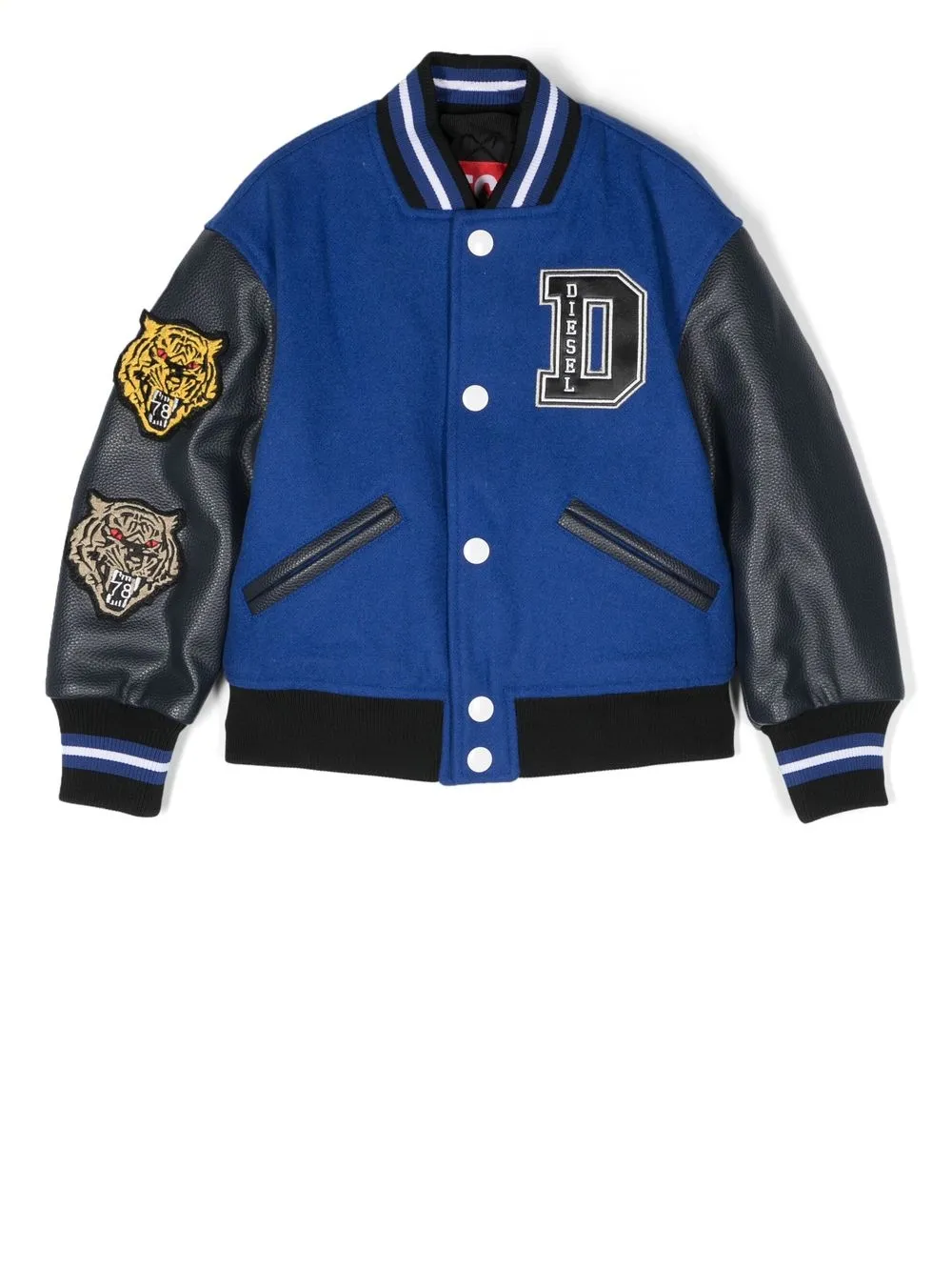 

Diesel Kids logo-patch bomber jacket - Blue