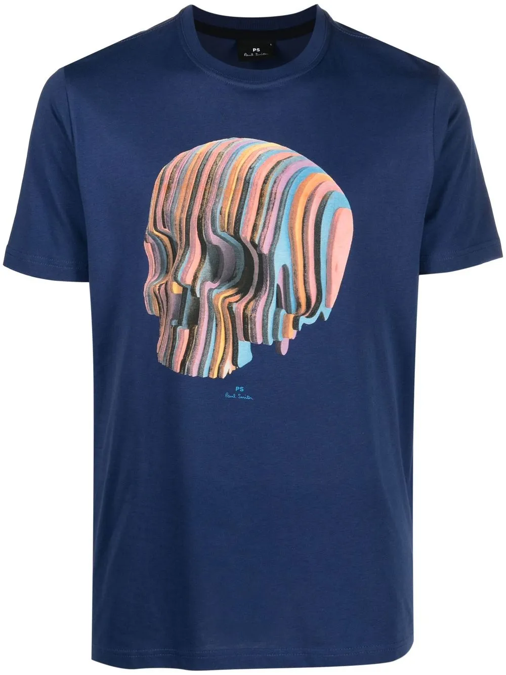 

PS Paul Smith playera Wooden Stripe Skull - Azul