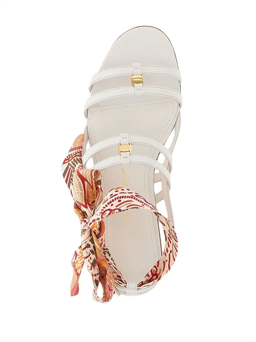 Ferragamo Vara Lace-up Sandals In White