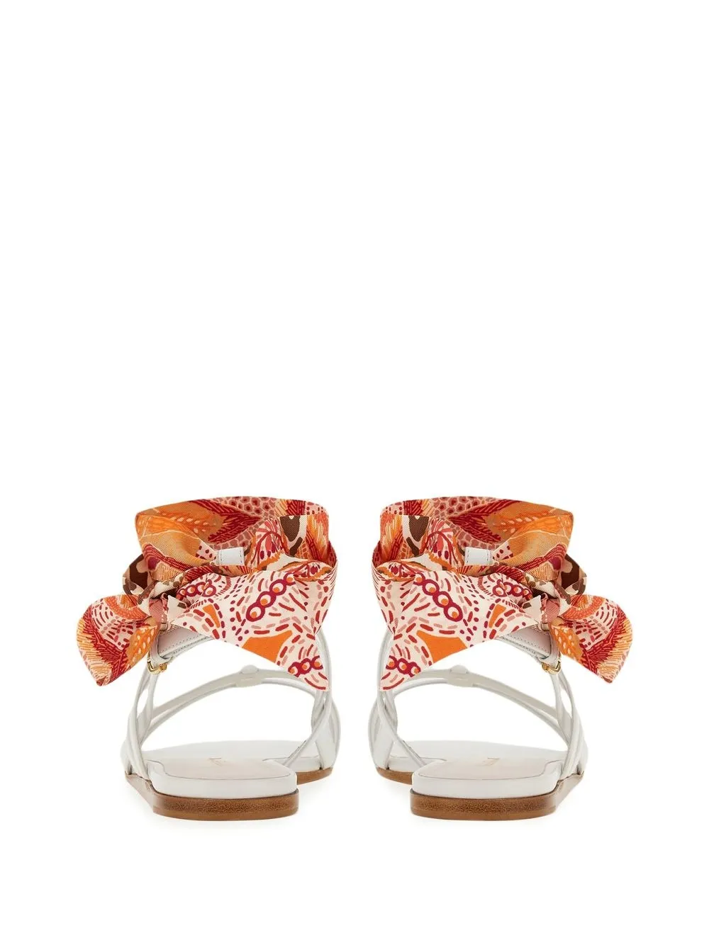 Ferragamo Vara Lace-up Sandals In White