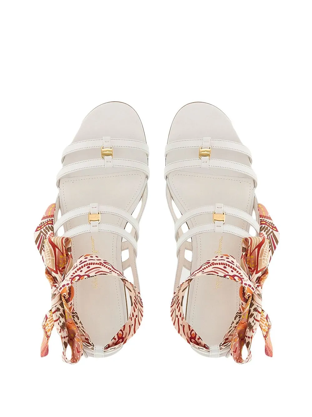 Ferragamo Vara Lace-up Sandals In White