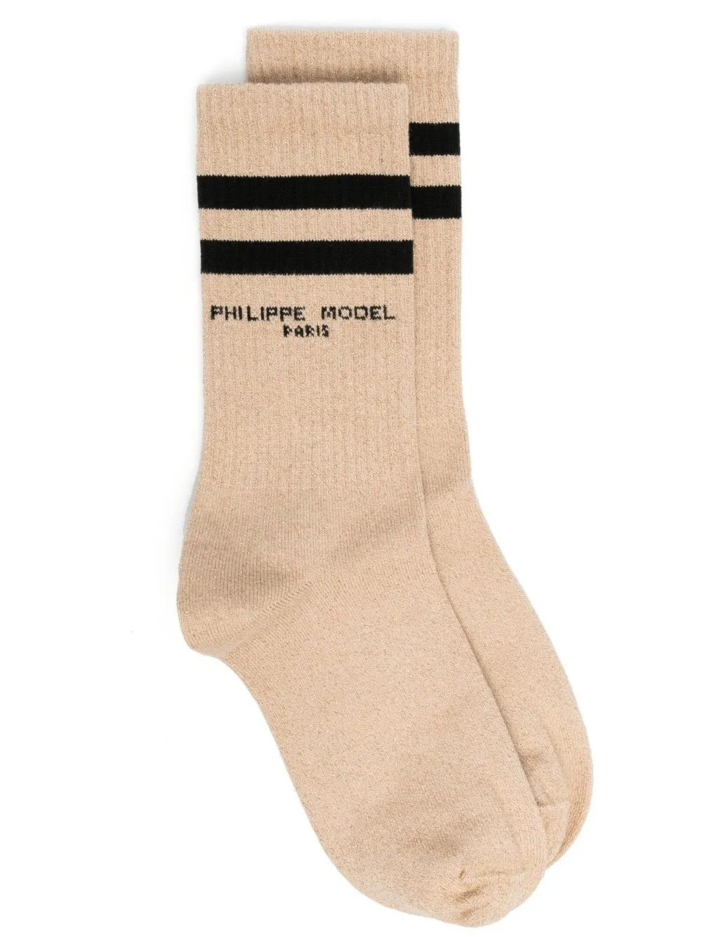 

Philippe Model Paris calcetines tejidos de canalé con logo bordado - Dorado