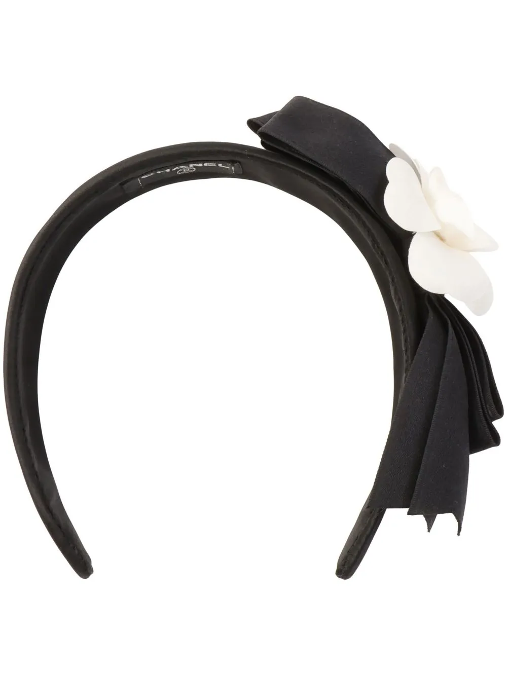 

Chanel Pre-Owned silk-blend floral-detailed headband - Black