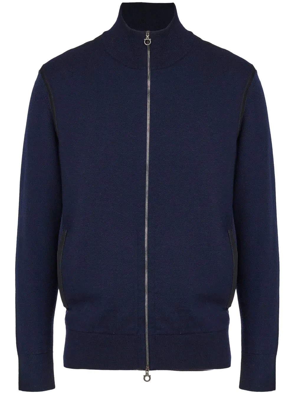 

Ferragamo front-zip fastening knit cardigan - Blue