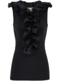 Ferragamo ruffle-trim wool vest - Black