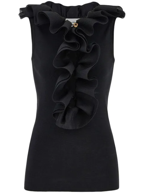 Ferragamo ruffle-trim wool vest 