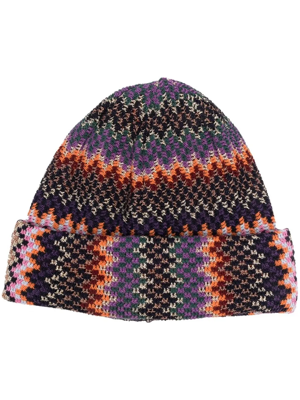 

Missoni zigzag-pattern knit beanie - Purple