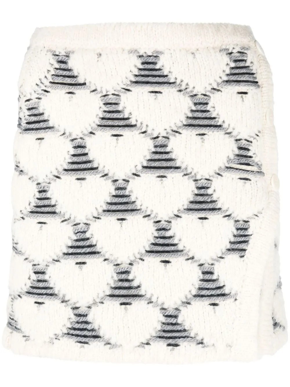 

Marco Rambaldi falda corta en jacquard - Blanco