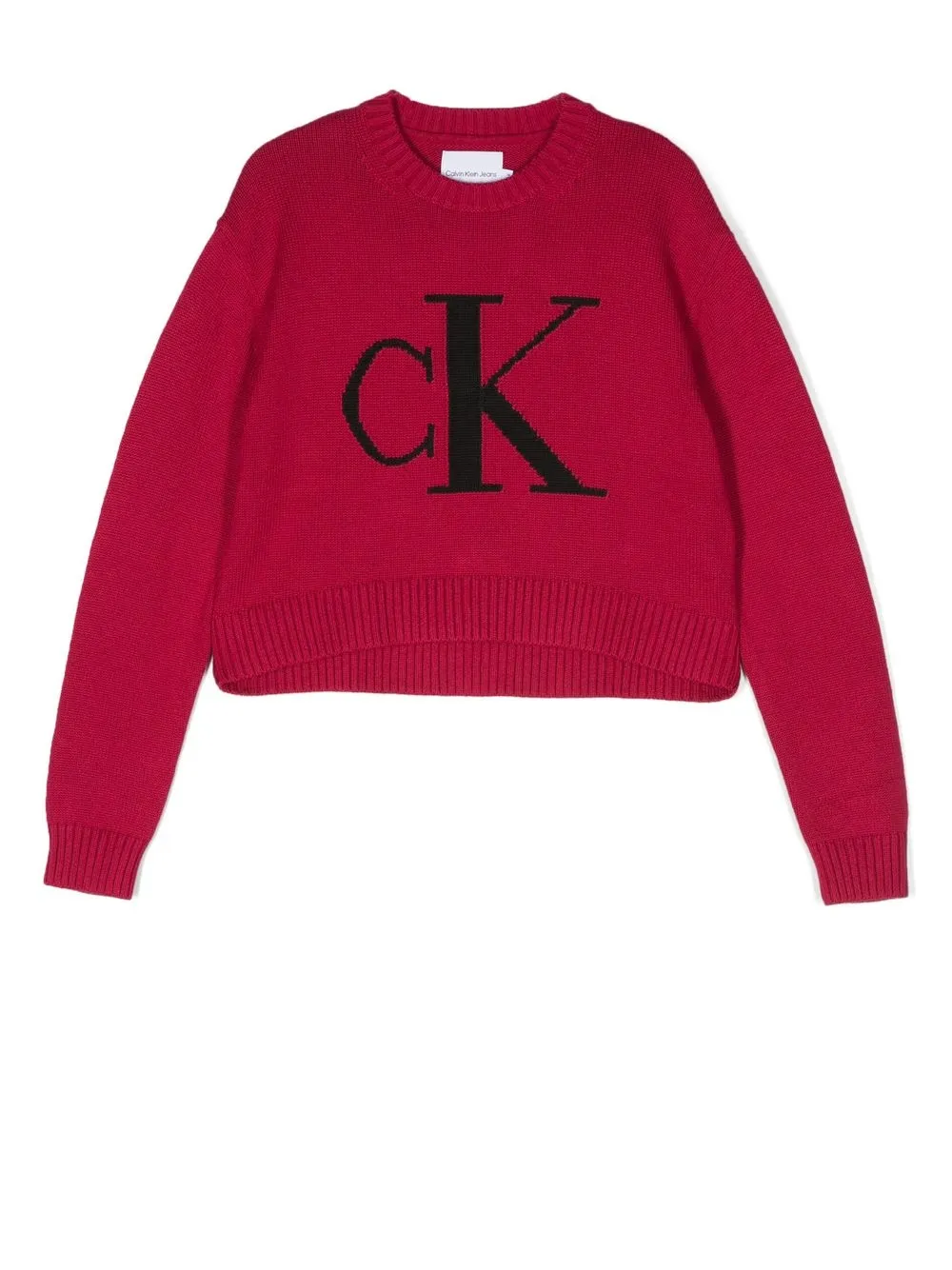 

Calvin Klein Kids suéter con logo en intarsia - Rosado