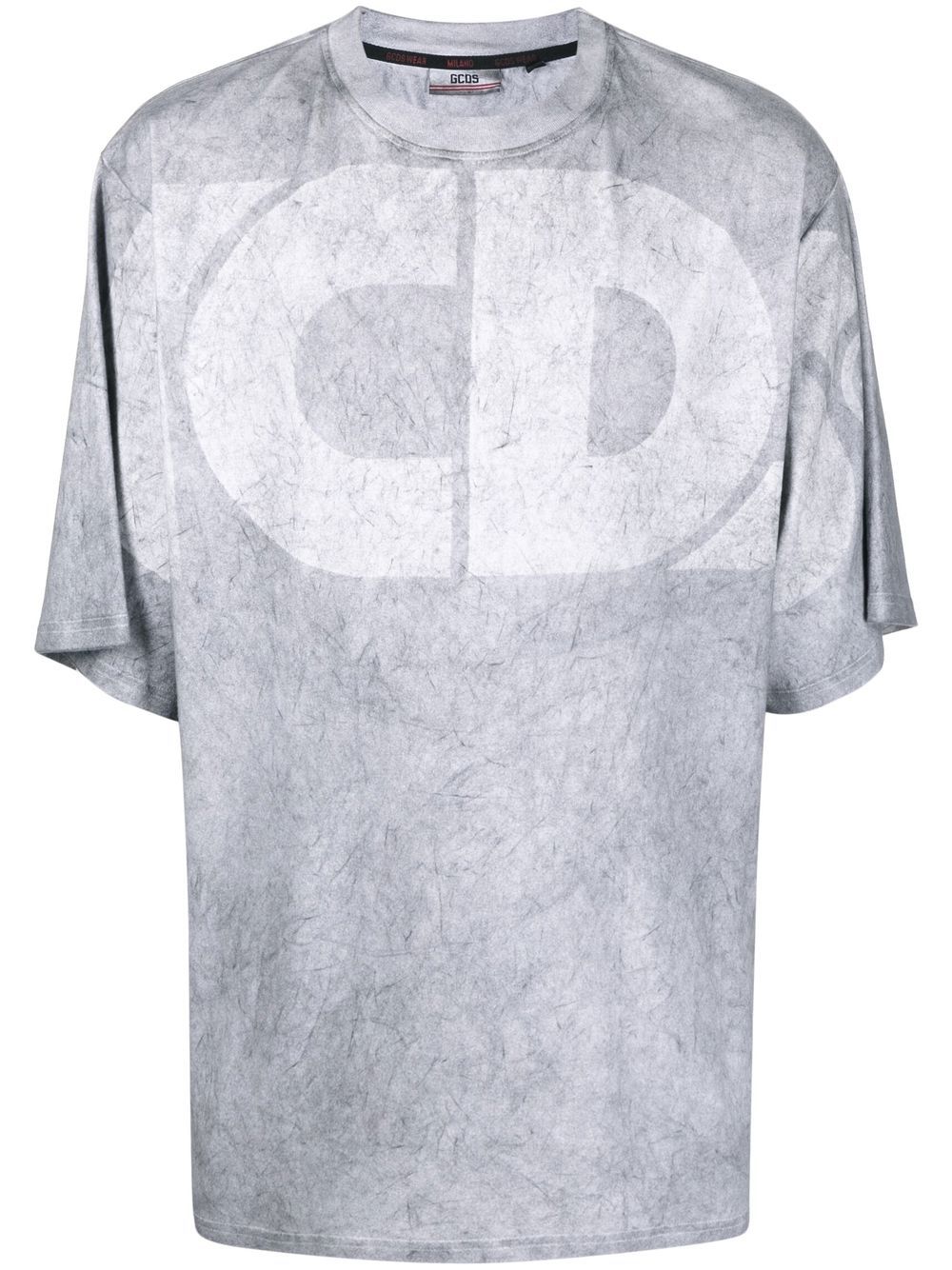 

Gcds distressed effect logo print cotton T-shirt - Grey